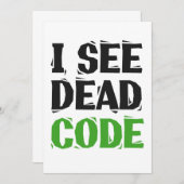 Ich sehe Dead Code Funny Programmer Coding Geschen Einladung (Vorne/Hinten)