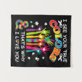 Ich sehe dein wahres Bewusstsein für Autismus in d Wandteppich (Vorderseite (Horizontal))