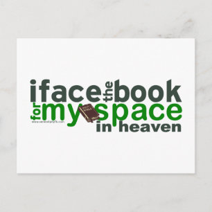 Ich sehe dem Buch für Myspace gegenüber Postkarte