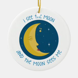 Ich sehe den Mond Keramikornament
