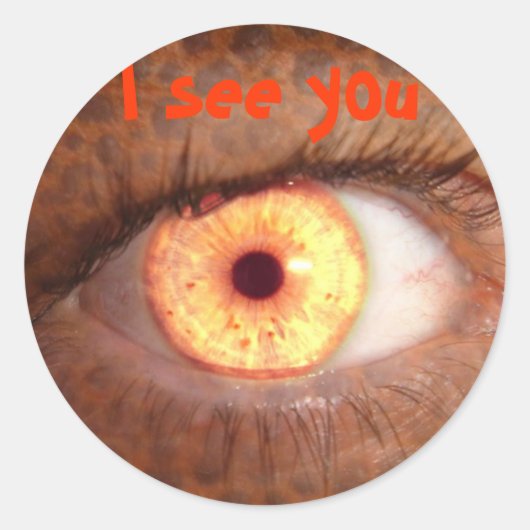 Ich sehe dich aufklebern runder aufkleber (Vorderseite)