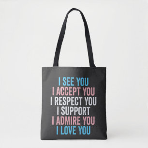 Ich sehe dich, ich akzeptiere dich, ich respektier tasche