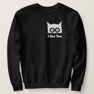 Ich sehe dich lustige spähende Katze minimal Schwa Sweatshirt