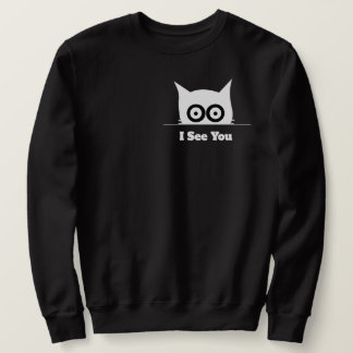 Ich sehe dich lustige spähende Katze minimal Schwa Sweatshirt