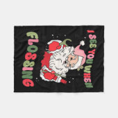 Ich sehe dich, wenn Weihnachtszahnärztin Santa Fl Fleecedecke (Vorderseite (Horizontal))