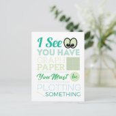 Ich sehe, du hast Graph Paper Plotting Funny Mathe Postkarte (Stehend Vorderseite)