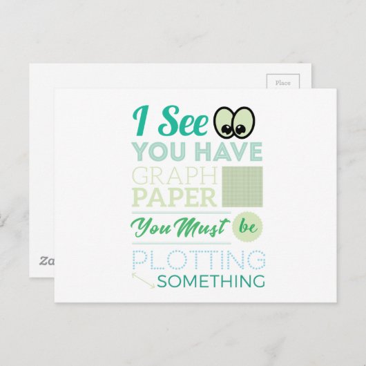 Ich sehe, du hast Graph Paper Plotting Funny Mathe Postkarte (Vorne/Hinten)