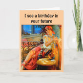 "Ich sehe einen Geburtstag in deiner Zukunft" Karte (Vorderseite)
