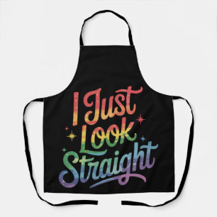 Ich sehe einfach straight Schwul Regenbogen LGBTQ Schürze
