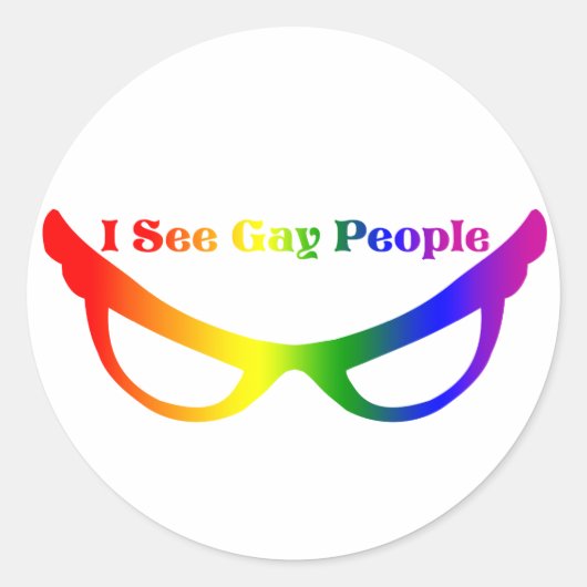 Ich sehe Gay People Runder Aufkleber (Vorderseite)