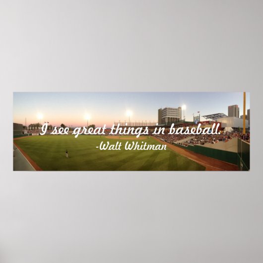 "Ich sehe großartige Dinge im Baseball" Poster (Vorne)