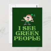 Ich sehe Grüne Leute Postkarte (Vorne/Hinten)
