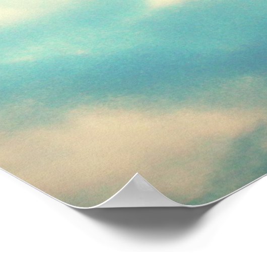 Ich sehe Himmel aus Blau und Wolken aus Weiß Poster (Ecke)