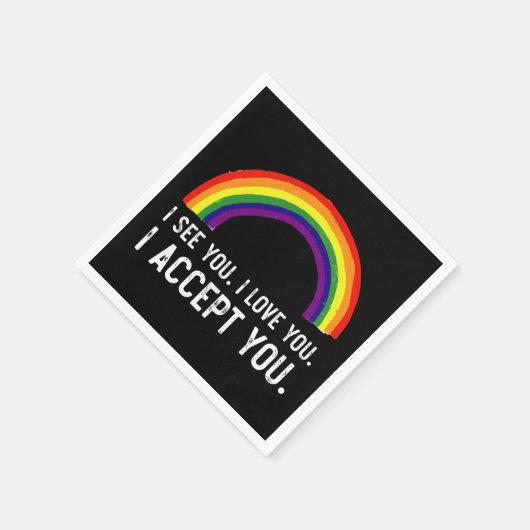 Ich sehe, ich Liebe Sie ich akzeptiere Sie Gay Pri Serviette (Ecke)
