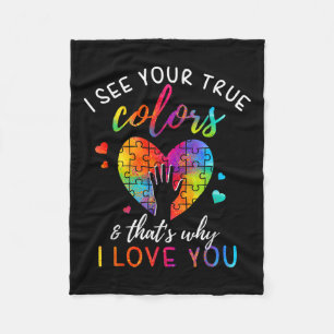 Ich sehe Ihre wahren Farben Fleecedecke