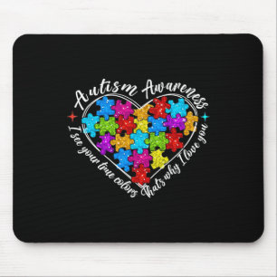 Ich sehe Ihre wahren Farben Puzzle Herz Autismus A Mousepad