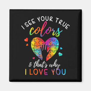 Ich sehe Ihre wahren Farben, Puzzle Welt Autismus  Magnet
