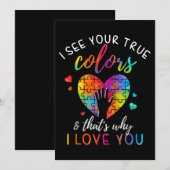 Ich sehe Ihre wahren Farben, Puzzle-Weltautismus Einladung (Vorne/Hinten)