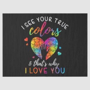 Ich sehe Ihre wahren Farben, Puzzle-Weltautismus Seidenpapier