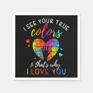 Ich sehe Ihre wahren Farben, Puzzle-Weltautismus Serviette