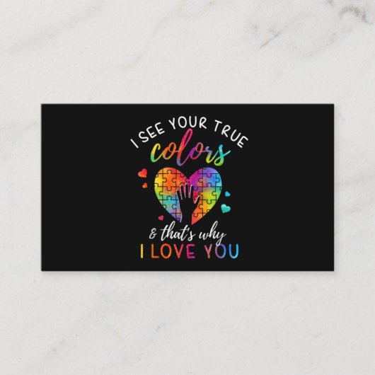 Ich sehe Ihre wahren Farben, Puzzle-Weltautismus Visitenkarte (Vorderseite)