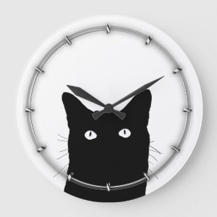 Ich sehe Katze zu klicken, um Ihre Farbdekor-Wahl Große Wanduhr