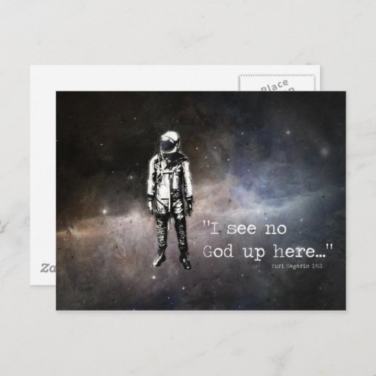 Ich sehe keinen Gott hier oben Postkarte (Vorne/Hinten)