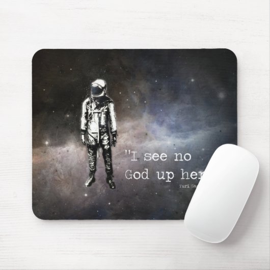 "Ich sehe keinen Gott oben hier…", Yuri Gagarin Mousepad (Mit Mouse)