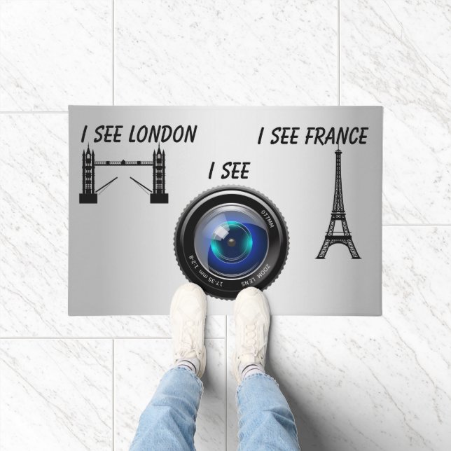 Ich sehe London I See France Funny Creepy Doormat Fußmatte (Indoor)