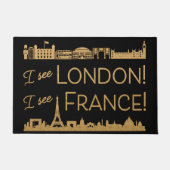 Ich sehe London I See France Gold & Black Funny Fußmatte (Vorderseite)