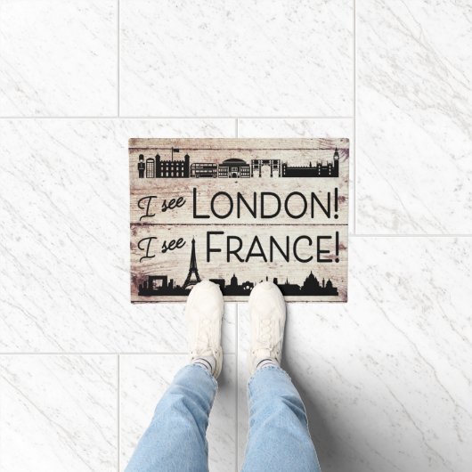 Ich sehe London, ich sehe France Imitats Wood Fini Fußmatte (Indoor)