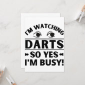 Ich sehe mir Darts an, also ja, ich bin beschäftig Karte (Vorderseite/Rückseite Beispiel)