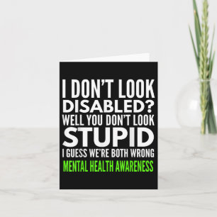 Ich sehe nicht Mit Behinderung lustigen Mental Hea Karte