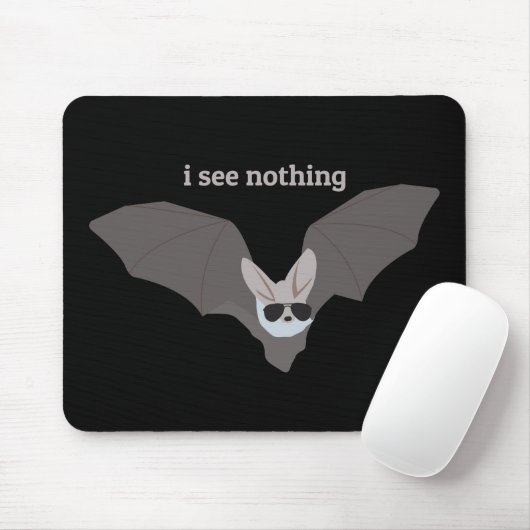 Ich sehe nichts - Fledermaus mit Sonnenbrille Mousepad (Mit Mouse)