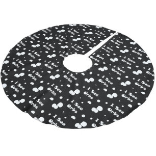 Ich sehe Orbs-Baum-Rock Polyester Weihnachtsbaumdecke