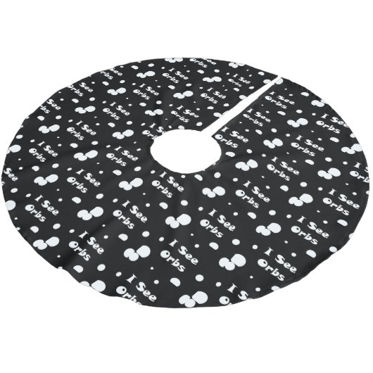 Ich sehe Orbs-Baum-Rock Polyester Weihnachtsbaumdecke (Schrägansicht)