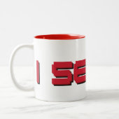 Ich sehe rote Meeple Kaffee-Tasse Zweifarbige Tasse (Links)