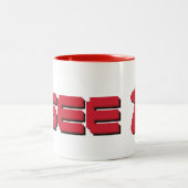 Ich sehe rote Meeple Kaffee-Tasse Zweifarbige Tasse (Mittel)