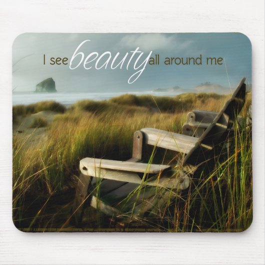 "Ich sehe Schönheit" Motivation Affirmation Mousepad (Vorne)