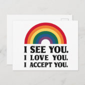 Ich sehe Sie, ich Liebe Sie akzeptiere LGBTQ Postkarte (Vorne/Hinten)