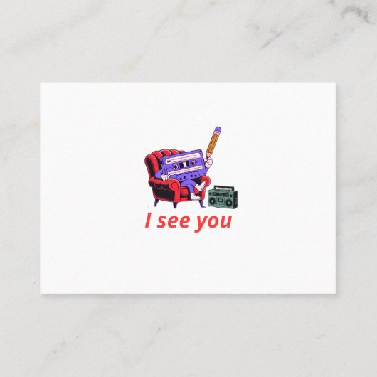 Ich sehe Sie Retro Cassette Lounge Visitenkarte (Rückseite)
