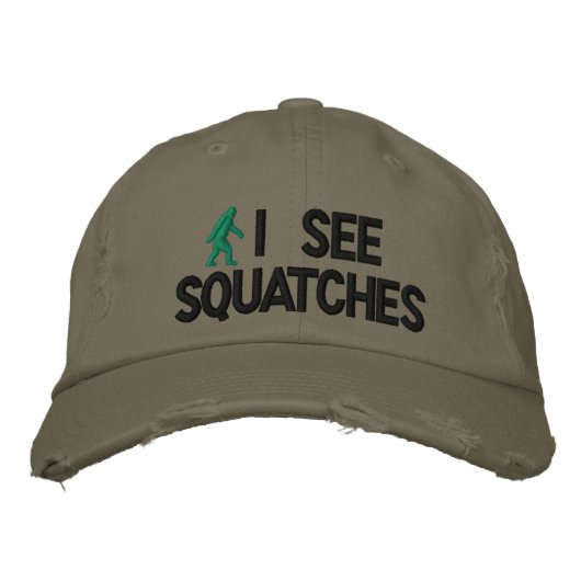 Ich sehe Squatches Bestickte Baseballkappe (Vorderseite)