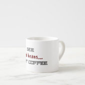 Ich sehe tote Bohnen weißes Halloween Espressotasse (Vorderseite Rechts)