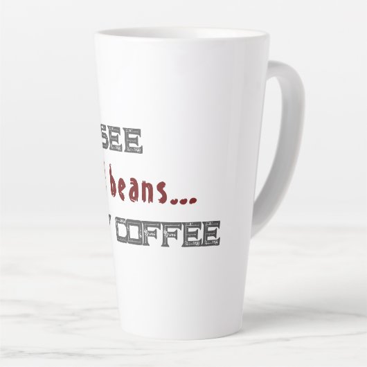 Ich sehe tote Bohnen weißes Halloween Milchtasse (Rechte Ecke)