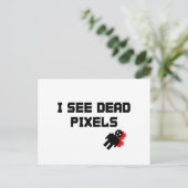 Ich sehe tote Pixel Postkarte (Stehend Vorderseite)