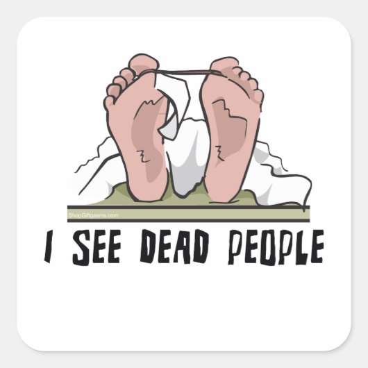 Ich sehe Tote Quadratischer Aufkleber (Vorderseite)
