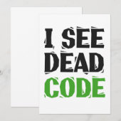 Ich sehe toten Code lustiger Programmierer Coding- Einladung (Vorne/Hinten)
