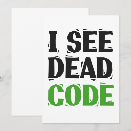 Ich sehe toten Code lustiger Programmierer Coding- Einladung (Vorne/Hinten)