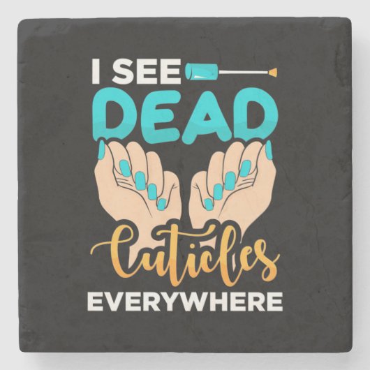 Ich sehe überall Kuchen Steinuntersetzer (Vorderseite)