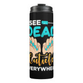 Ich sehe überall Kuchen Thermosbecher (Vorderseite)